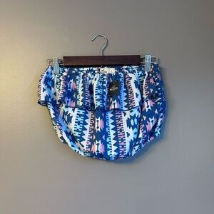 Hollister Cropped Tube Top Size Large Blue Ruffle Blue | Pink Tube Top